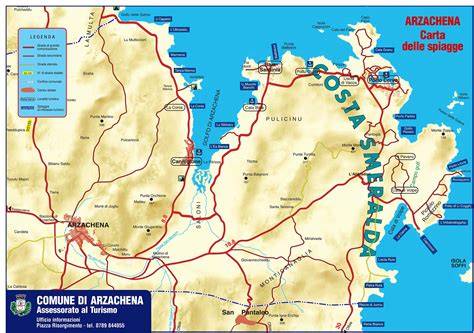 mappa delle baie principali della Costa Smeralda