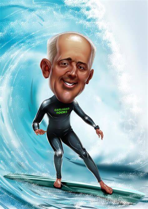 surfistica caricatura del surfista Porcella