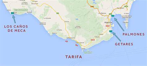 Tarifa beach map and spots