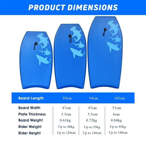 tavola bodyboard bambini infografica
