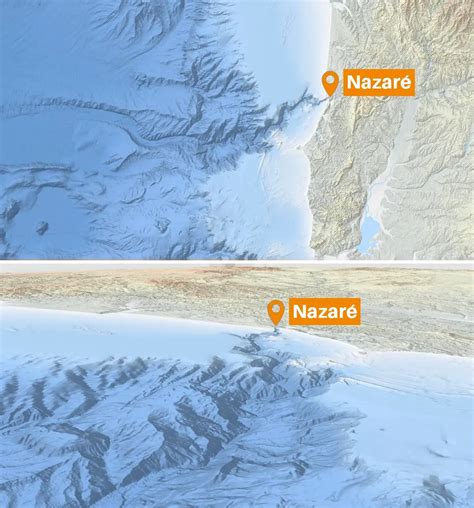 mappa Nazaré e canyon sottomarino