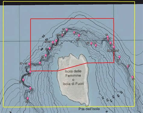 mappa dei siti di immersione vicino Trapani