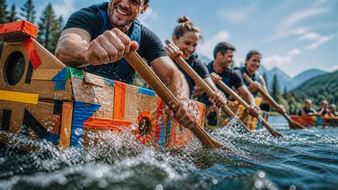 Carton Boat Team Building in azione