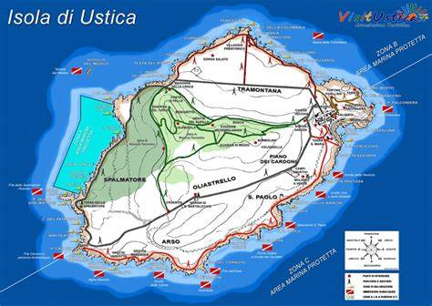 mappa di Ustica e Punta Spalmatore