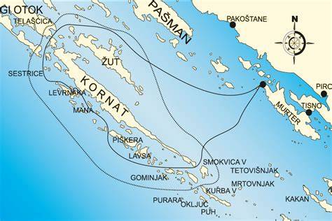 mappa delle Kornati e Isole Incoronate